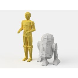 Low-Poly R2D2 y C3PO