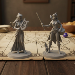 Barda Elfa Femenina DnD modelos 3d