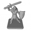 Female Barbarian Miniature 3D Model