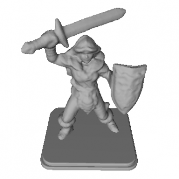 Female Barbarian Miniature 3D Model