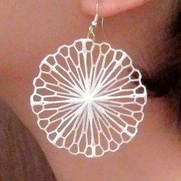 Mathematical Art Crumpled Circle Earrings