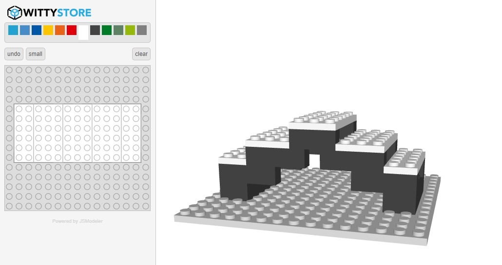 Lego Builder bridge example using bricks of different size