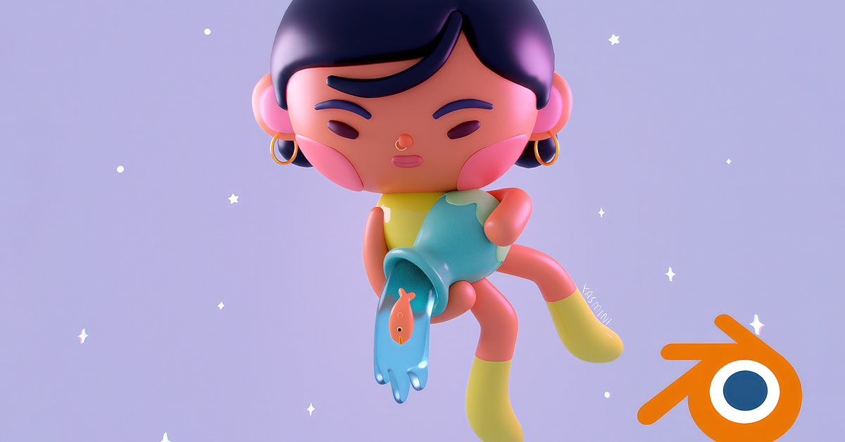 Creación de personajes kawaii en 3D con Blender - cover image