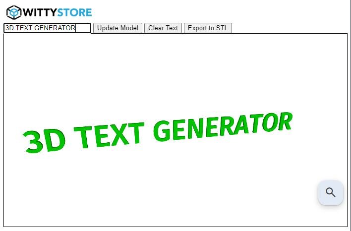 wittystore 3d text generator interface