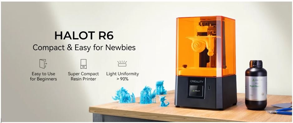 Creality Halot R6 3d printer - Compat amd Easy for Newbies 